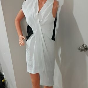 Helmut Lang Asymmetrical Dress in Black and White